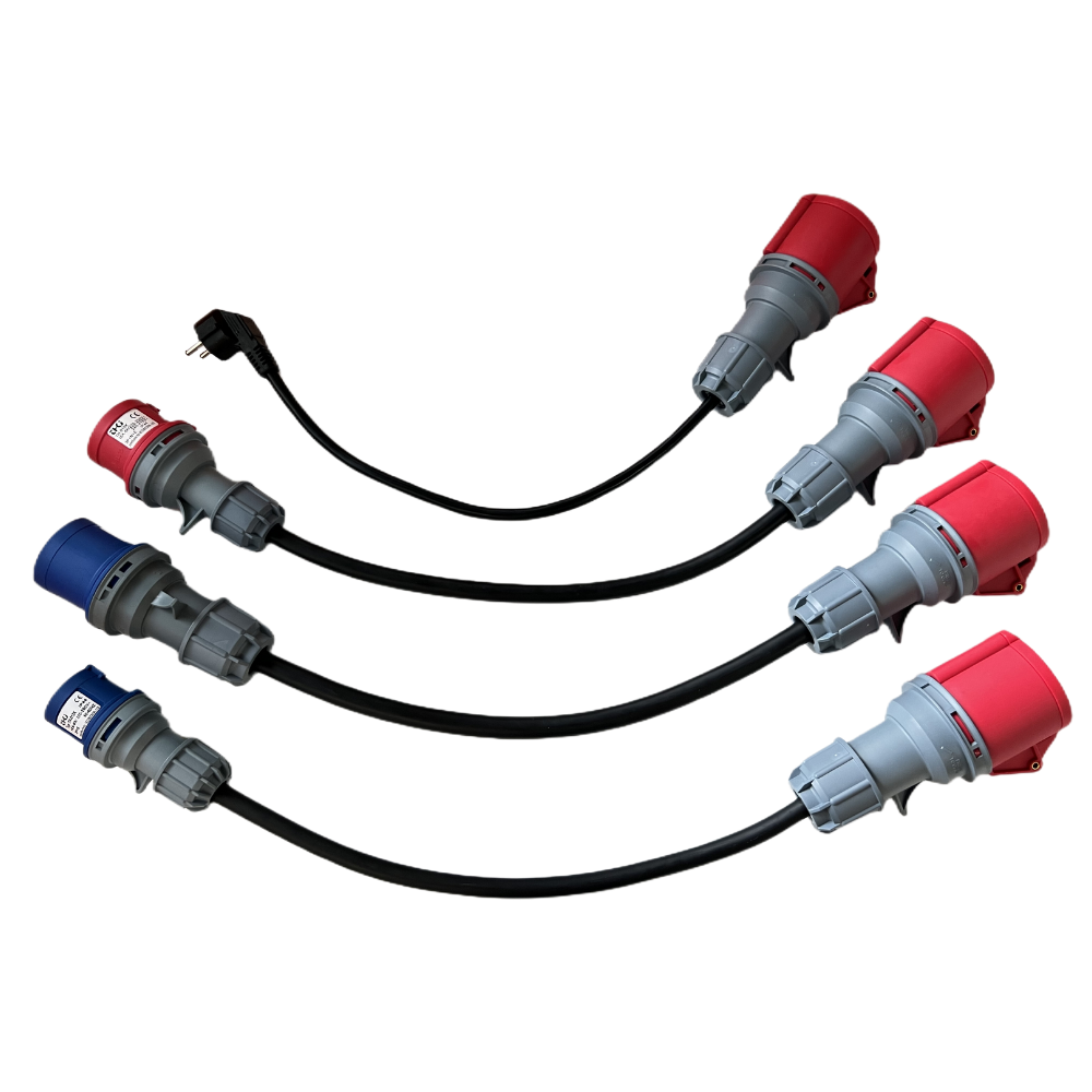Reiselader type 2 til CEE, schuko & type 3 opp til 22 kW komplett sett (inkl. veske) Ladekabel