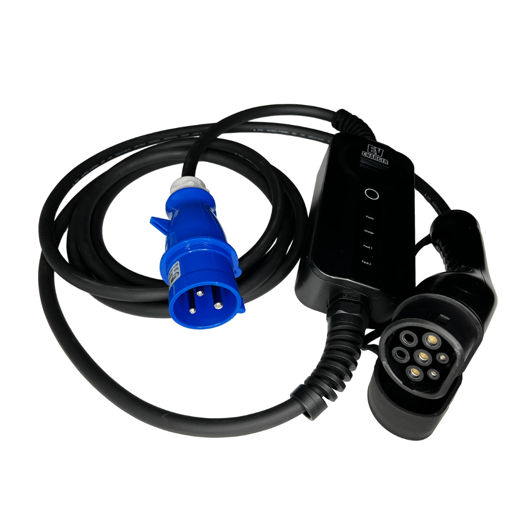Type 2 til CEE | 1 Fas | justerbar 8A - 16A | 3,7kW Ladekabel