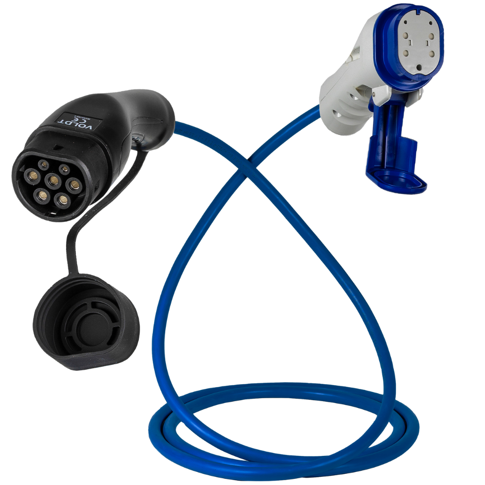 Type 2 til Type 3 | 3 Fas | 32A | 22kW Ladekabel