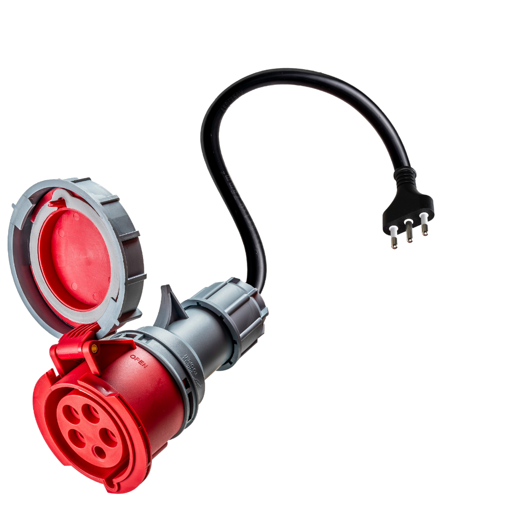 Adapter 32A rød CEE til Type L for Italia