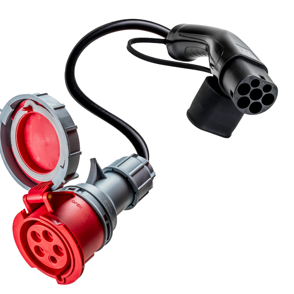 Adapter 32A rød CEE til Type 2