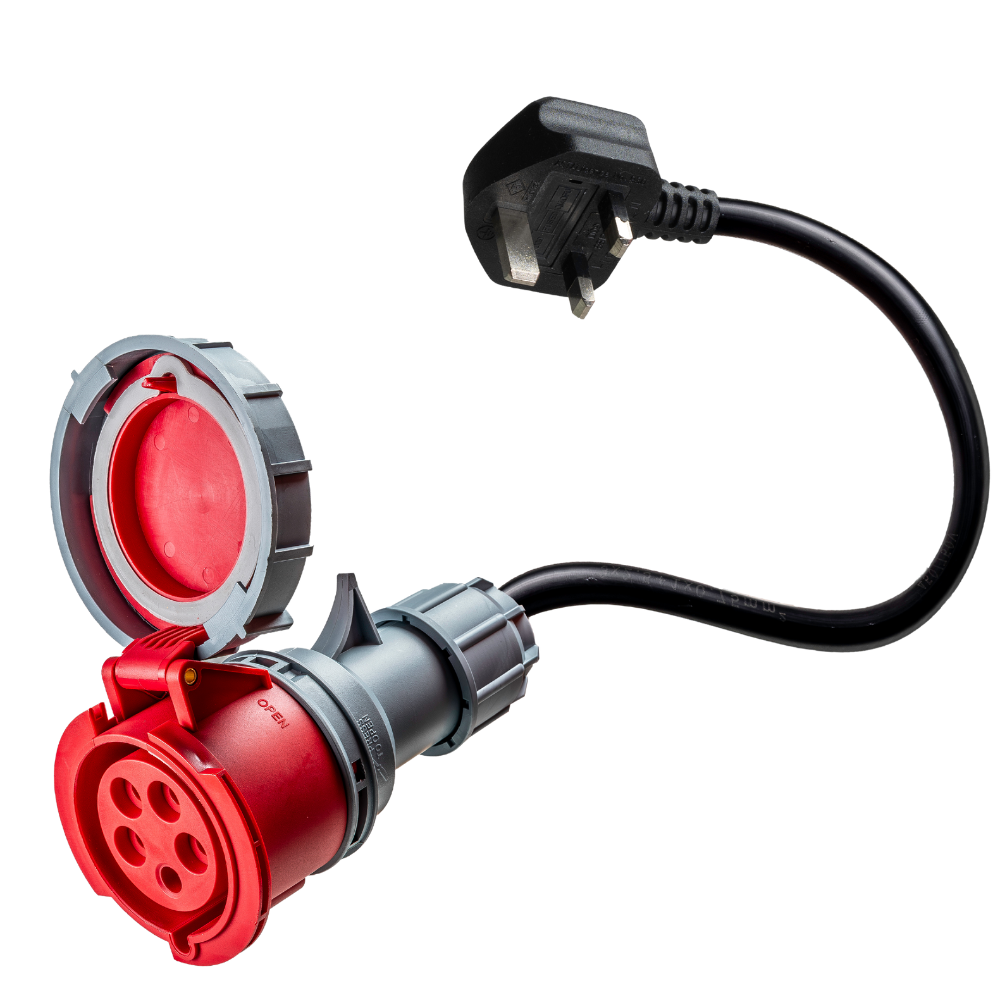 Adapter 32A rød commando til Type G for UK