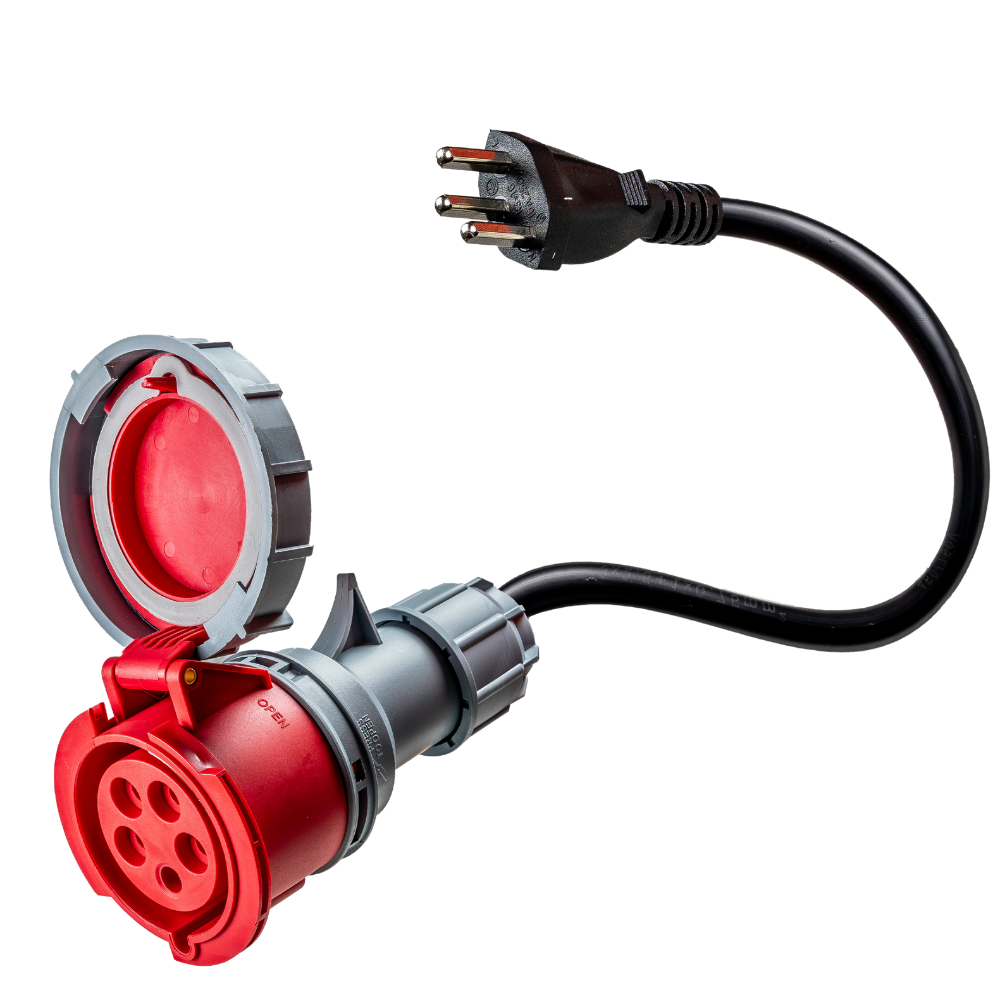 Adapter 32A rød CEE til Type J for Sveits