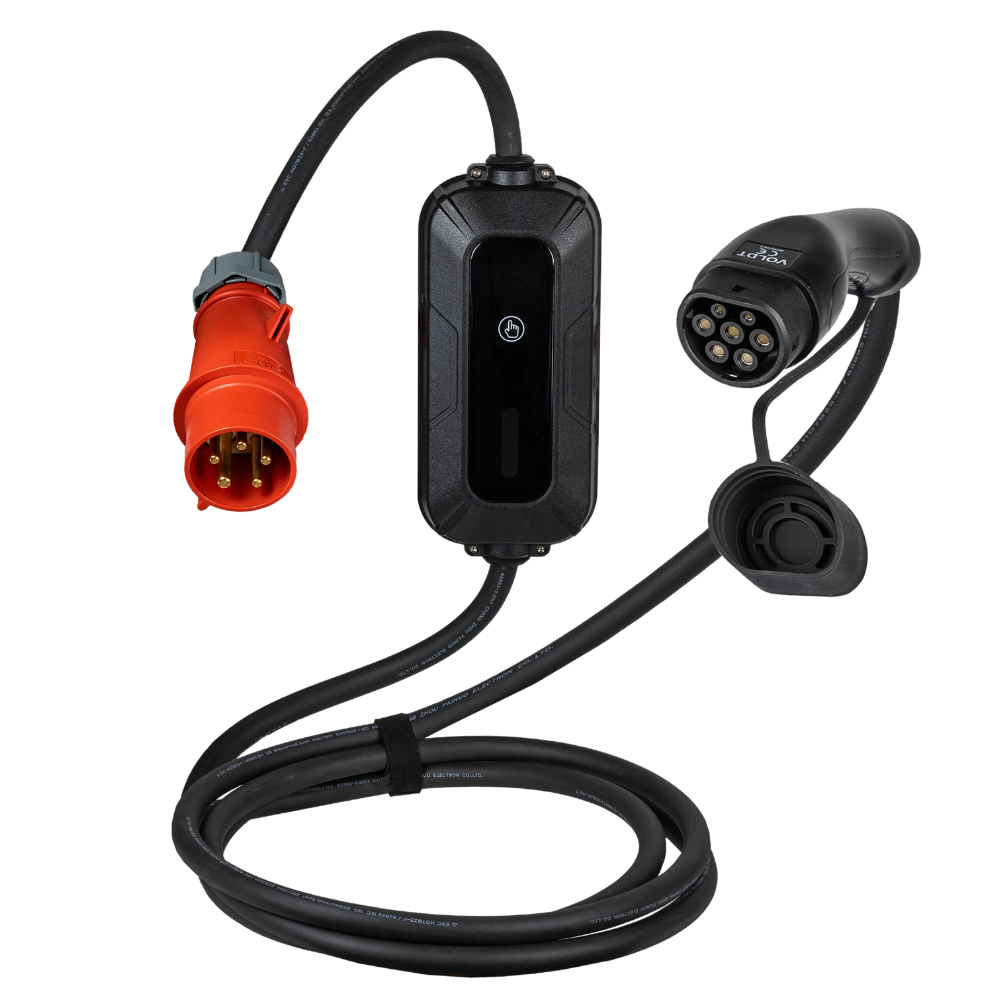Type 2 til CEE | 3 Fas | justerbar 8A - 32A | 22kW Ladekabel